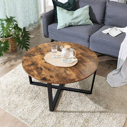 My Best Buy - Round Coffee Table Rustic Brown and Black