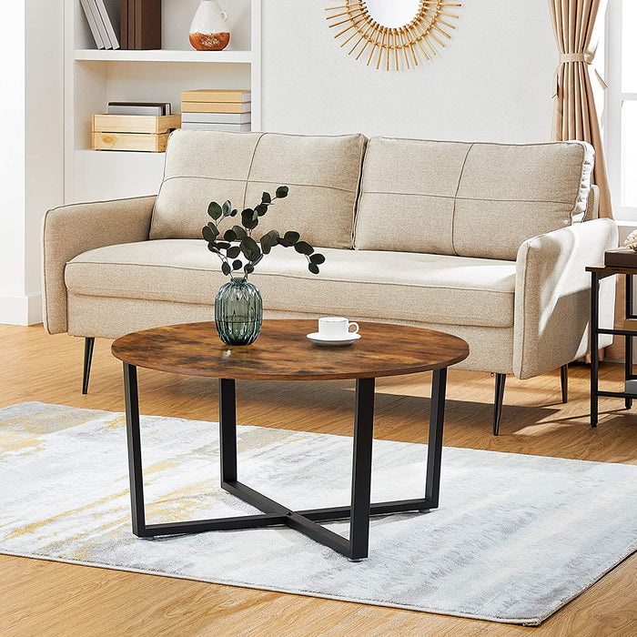 My Best Buy - Round Coffee Table Rustic Brown and Black