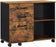 My Best Buy - 3-Drawer File Cabinet with Open Compartments for A4 Rustic Brown and Black