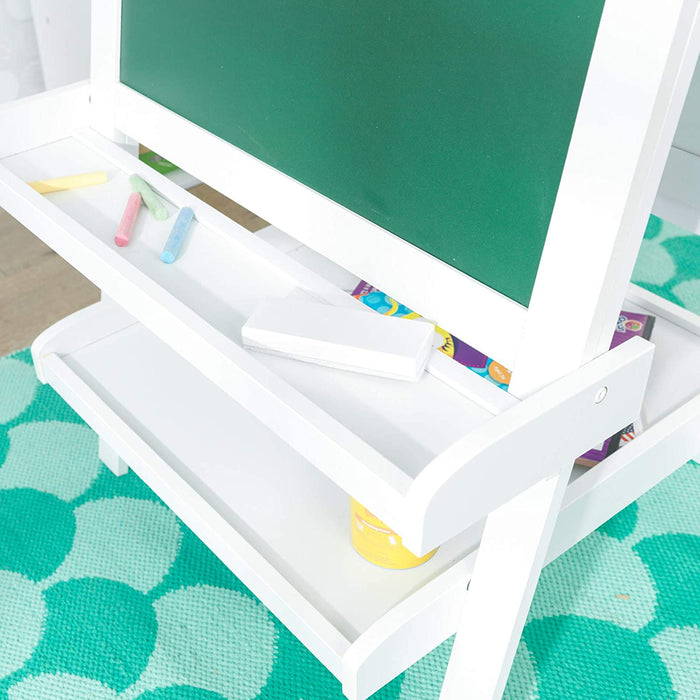 My Best Buy - White Deluxe Wood Easel set for kids