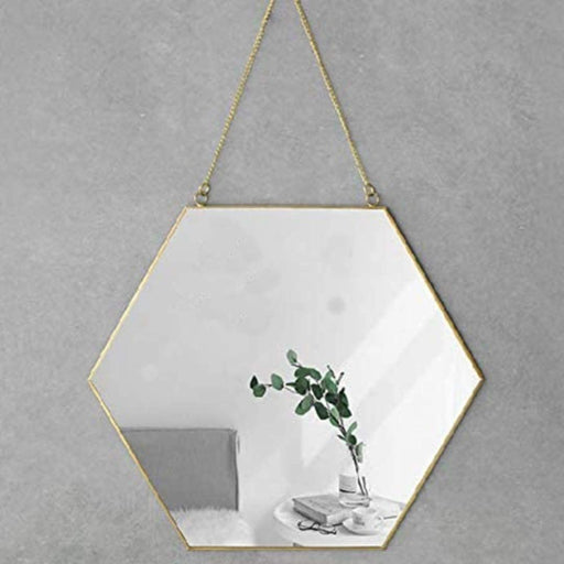 My Best Buy - Hexagon Hanging Wall Mirror Decor (Gold Color)
