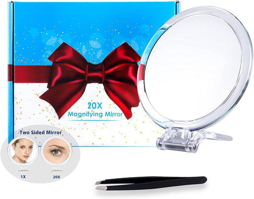 My Best Buy - 20X Magnifying Hand Mirror Two Sided Use for Makeup Application, Tweezing, and Blackhead/Blemish Removal (15 cm)