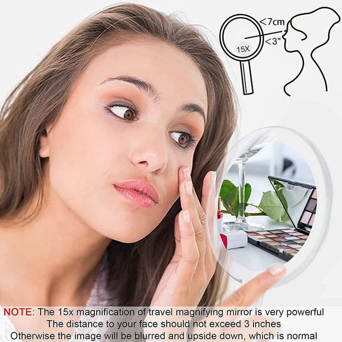 My Best Buy - 20X Magnifying Hand Mirror Two Sided Use for Makeup Application, Tweezing, and Blackhead/Blemish Removal (15 cm Silver)