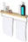 My Best Buy - Wall Mount Solid Wood Shelf with Towel Rack Bar Holder Bathroom Organizer Hanger