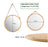 My Best Buy - Hanging Round Wall Mirror 38 cm - Solid Bamboo Frame and Adjustable Leather Strap for Bathroom and Bedroom