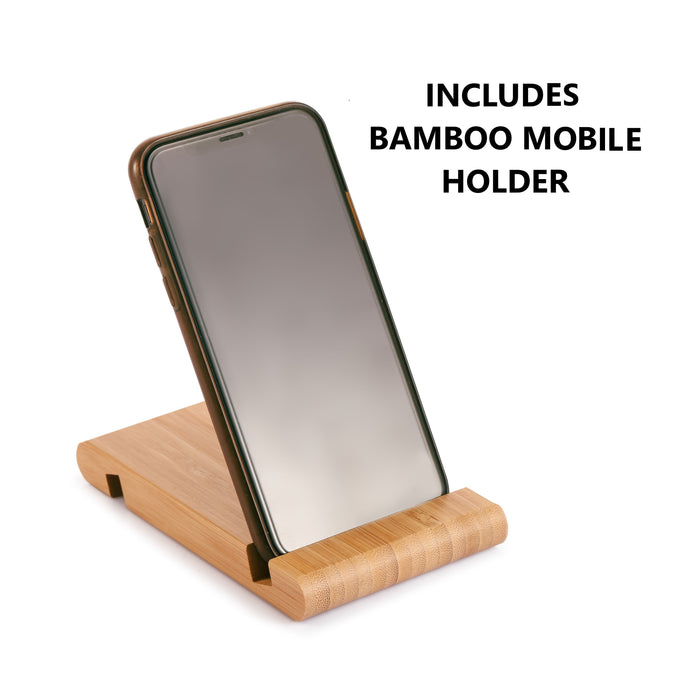 My Best Buy - 3 Pieces Bamboo Cutting Board with Juice Groove and Mobile Holder included for Home Kitchen