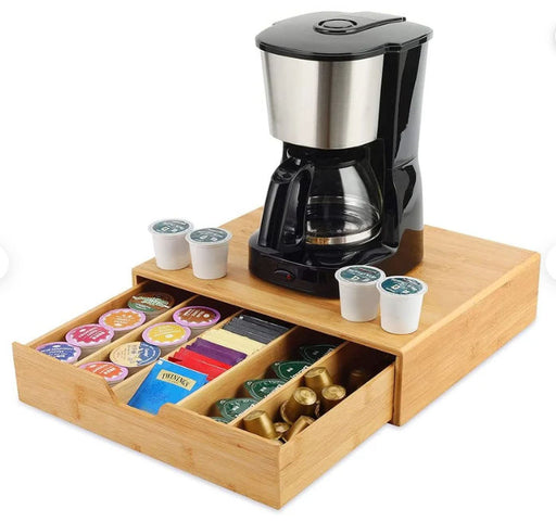 My Best Buy - Bamboo K-Cup Coffee Pod Holder Storage Organizer for Kitchen, Jewelry and Cosmetic
