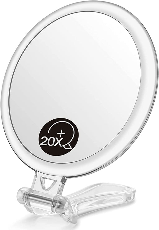 My Best Buy - Double-Sided 1X/20X Magnifying Foldable Makeup Mirror for Handheld, Table and Travel Usage