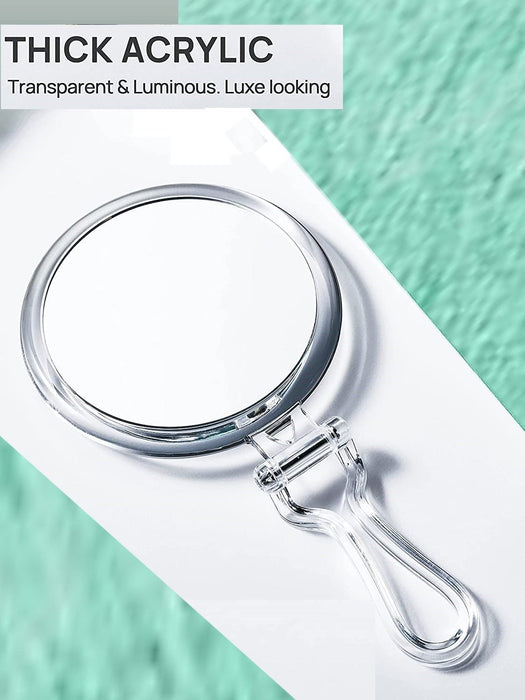 My Best Buy - Double-Sided 1X/20X Magnifying Foldable Makeup Mirror for Handheld, Table and Travel Usage