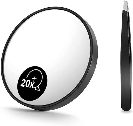 My Best Buy - 20X Magnifying Mirror and Eyebrow Tweezers Kit for Travel