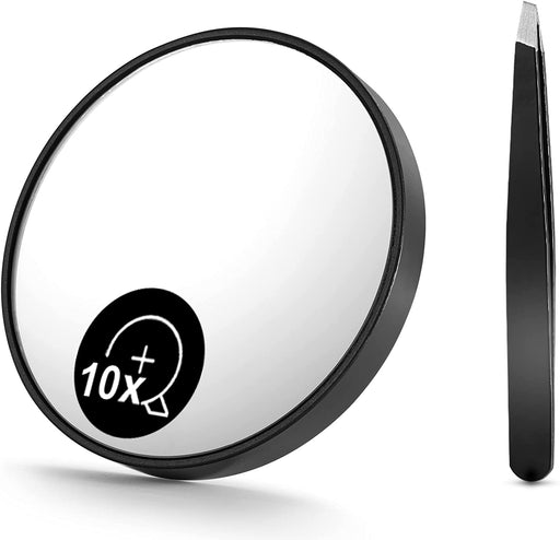 My Best Buy - 10X Magnifying Mirror and Eyebrow Tweezers Kit for Travel