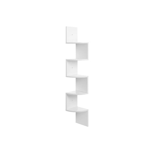 My Best Buy - Corner Shelf 5-Tier Zigzag Wall Mount, White