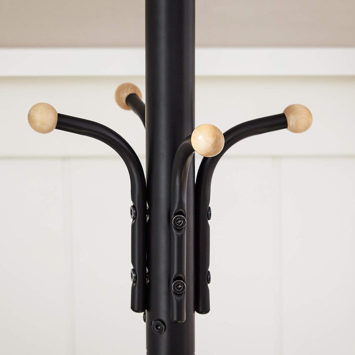 My Best Buy - Metal Coat Rack Stand Hat Hanger, Black, 182cm