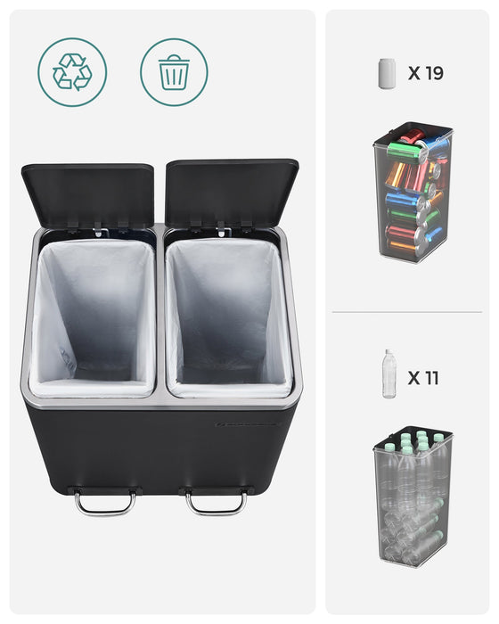 My Best Buy - Dual Kitchen Bin 2x15L, Black