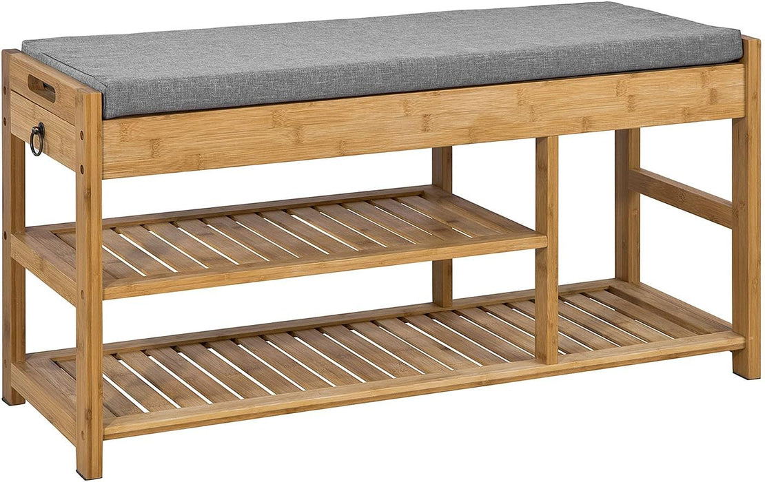 My Best Buy - Bamboo Shoe Bench Drawers Lift Top