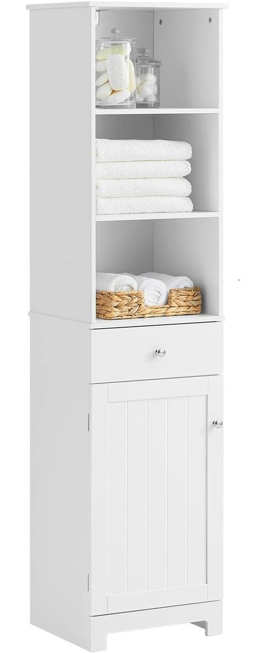 My Best Buy - Tall Bathroom Storage Cabinet 3 Shelves, White
