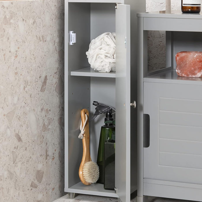 My Best Buy - Tall Bathroom Storage Cupboard Shelves, Grey