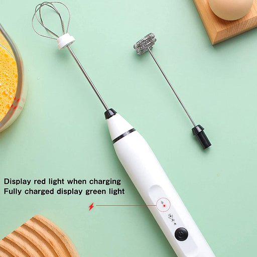 My Best Buy - Silver Rechargeable Electric Milk Frother Handheld (3 Speeds)