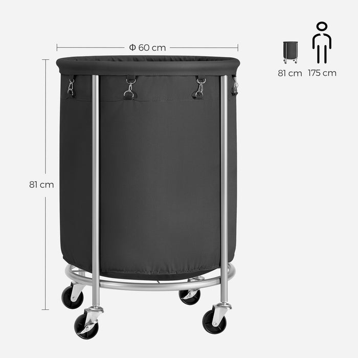 My Best Buy - Laundry Basket with Wheels, Black