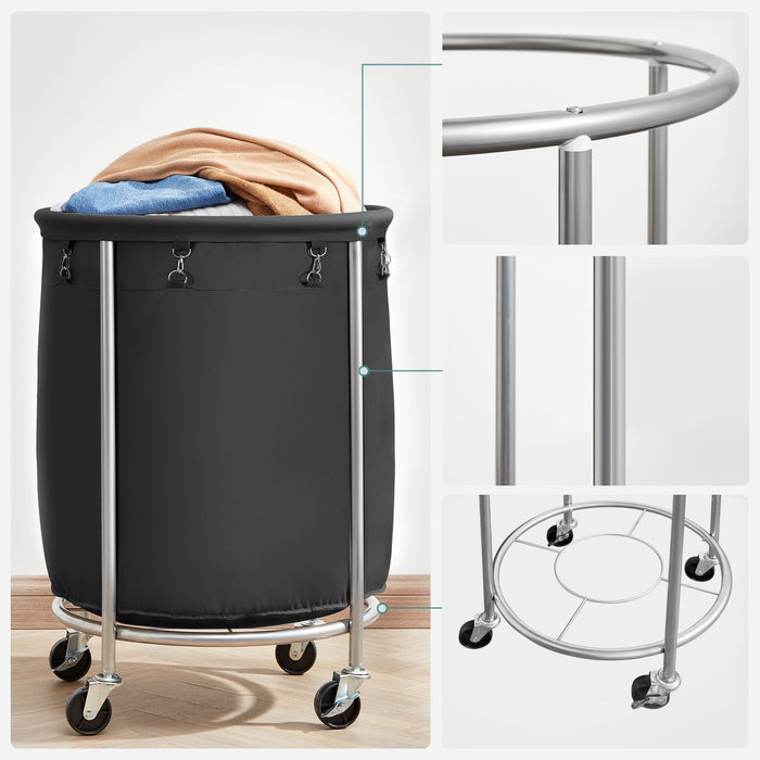 My Best Buy - Laundry Basket with Wheels, Black