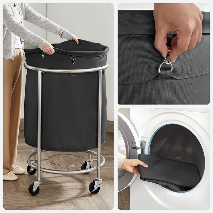 My Best Buy - Laundry Basket with Wheels, Black