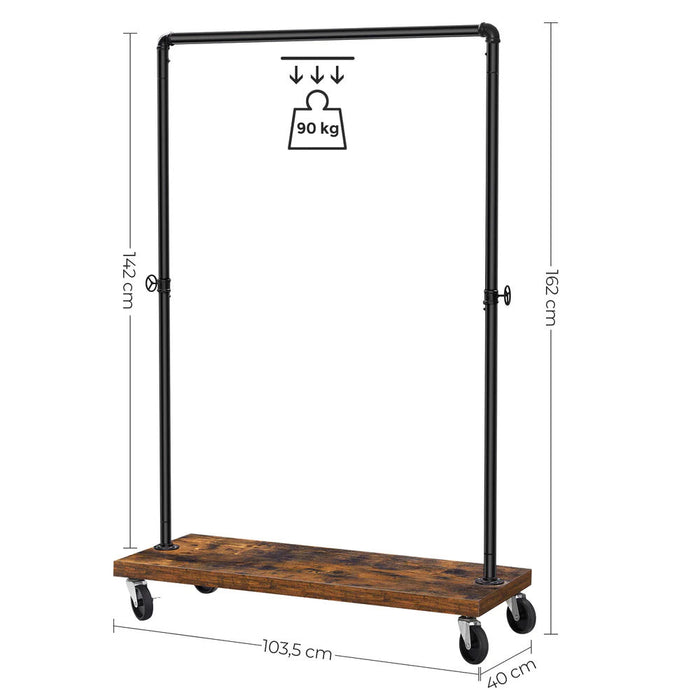 My Best Buy - Industrial Pipe Rolling Garment Rack Shoe Shelf