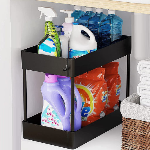 My Best Buy - 2 Tier Multi-Purpose Under Sink Organizer Shelf Storage Rack for Bathroom and Kitchen