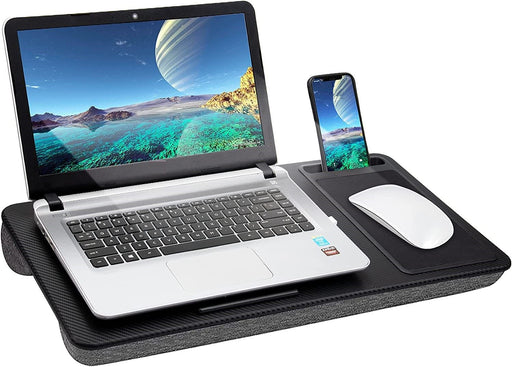 My Best Buy - Portable Laptop Desk with Device Ledge, Mouse Pad and Phone Holder for Home Office (Black, 40cm)
