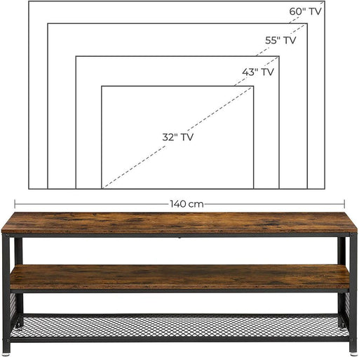 My Best Buy - Industrial TV Cabinet Sturdy Wooden Entertainment Unit