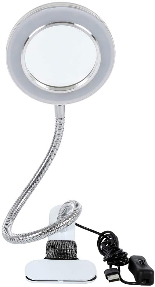 My Best Buy - Lighting LED 8X Magnifying Lamp with Metal Clamp 360 deg. USB Plug for Tattoo, Manicure and Reading