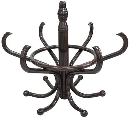 My Best Buy - Brown Coat Rack with Stand Wooden Hat and 12 Hooks Hanger Walnut tree