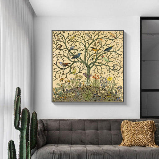 My Best Buy - 50cmx50cm Tree Of Life Black Frame Canvas Wall Art