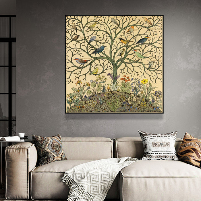 My Best Buy - 50cmx50cm Tree Of Life Black Frame Canvas Wall Art