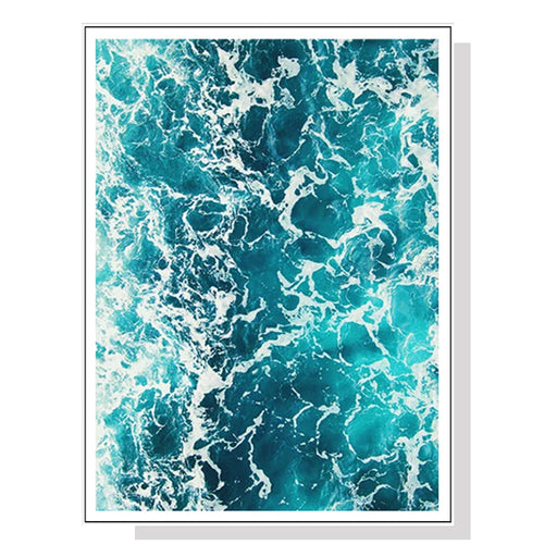 My Best Buy - 60cmx90cm Blue Ocean White Frame Canvas Wall Art