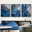 My Best Buy - 40cmx60cm Blue Gold Marble 3 Sets Black Frame Canvas Wall Art