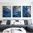 My Best Buy - 50cmx70cm Blue Gold Marble 3 Sets Black Frame Canvas Wall Art