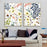 My Best Buy - 60cmx90cm Flower Composition 2 Sets Gold Frame Canvas Wall Art