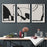 My Best Buy - 40cmx60cm Black Beige 3 Sets Black Frame Canvas Wall Art