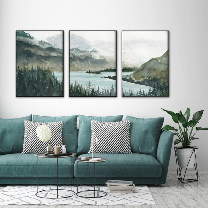 My Best Buy - 40cmx60cm Landscape 3 Sets Black Frame Canvas Wall Art