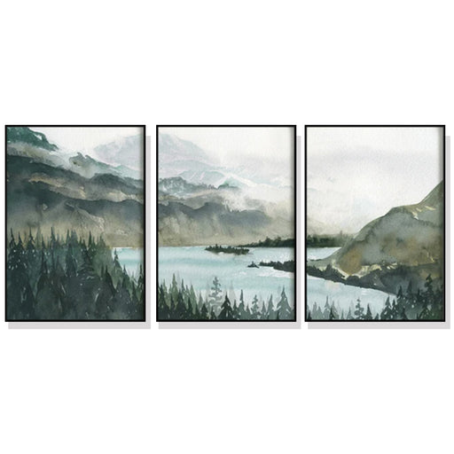 My Best Buy - 50cmx70cm Landscape 3 Sets Black Frame Canvas Wall Art