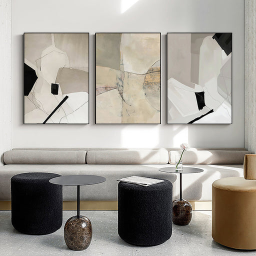 My Best Buy - 50cmx70cm Modern Abstract 3 Sets Black Frame Canvas Wall Art