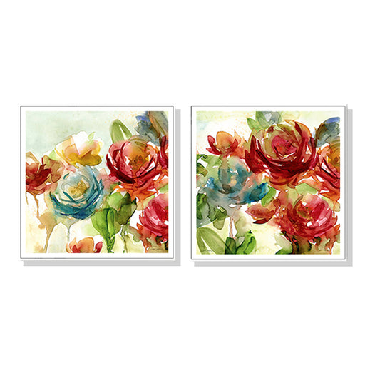 My Best Buy - 70cmx70cm Rosewater Garden By Carol Robinson 2 Sets White Frame Canvas Wall Art