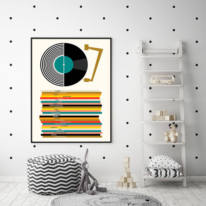 My Best Buy - 70cmx100cm Music Black Frame Canvas Wall Art