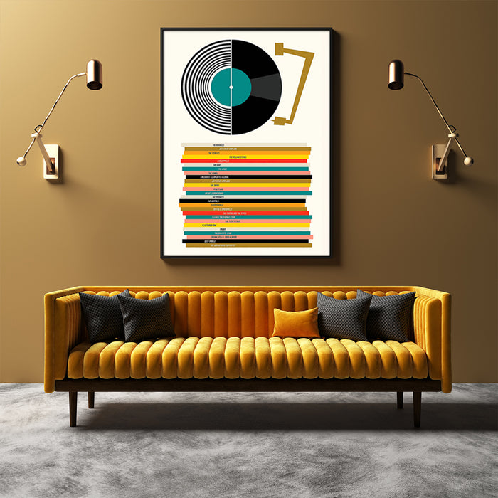 My Best Buy - 70cmx100cm Music Black Frame Canvas Wall Art