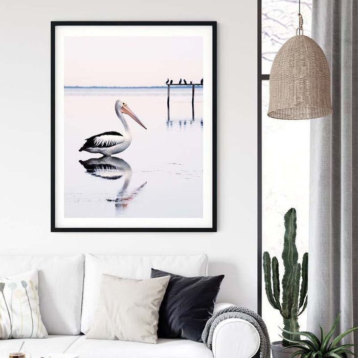 My Best Buy - 50cmx70cm Pelican Black Frame Canvas Wall Art