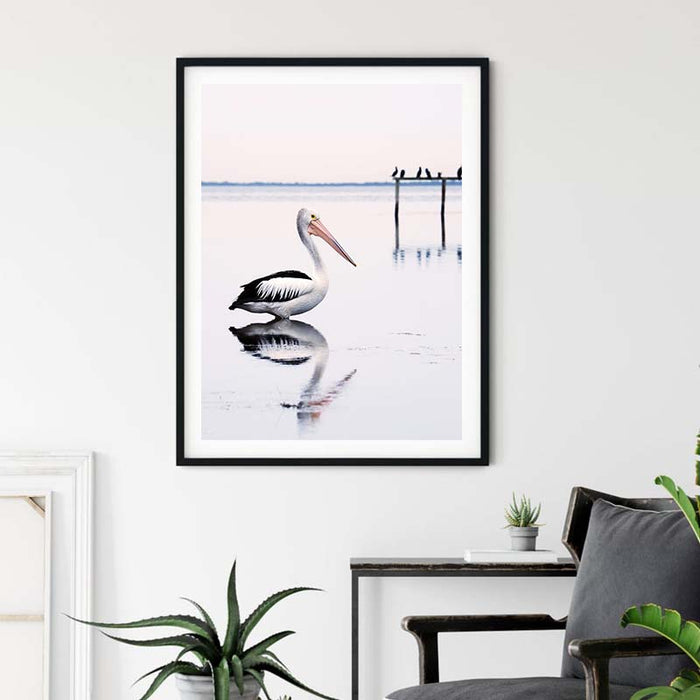 My Best Buy - 50cmx70cm Pelican Black Frame Canvas Wall Art