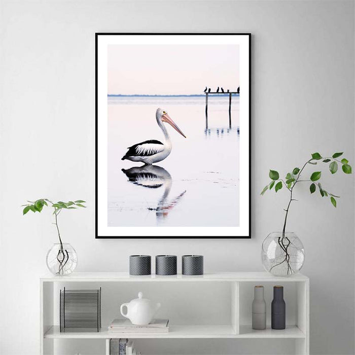 My Best Buy - 50cmx70cm Pelican Black Frame Canvas Wall Art