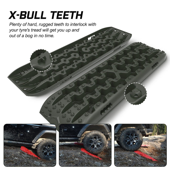 My Best Buy - X-BULL Recovery tracks kit Boards 4WD strap mounting 4x4 Sand Snow Car qrange GEN3.0 6pcs OLIVE