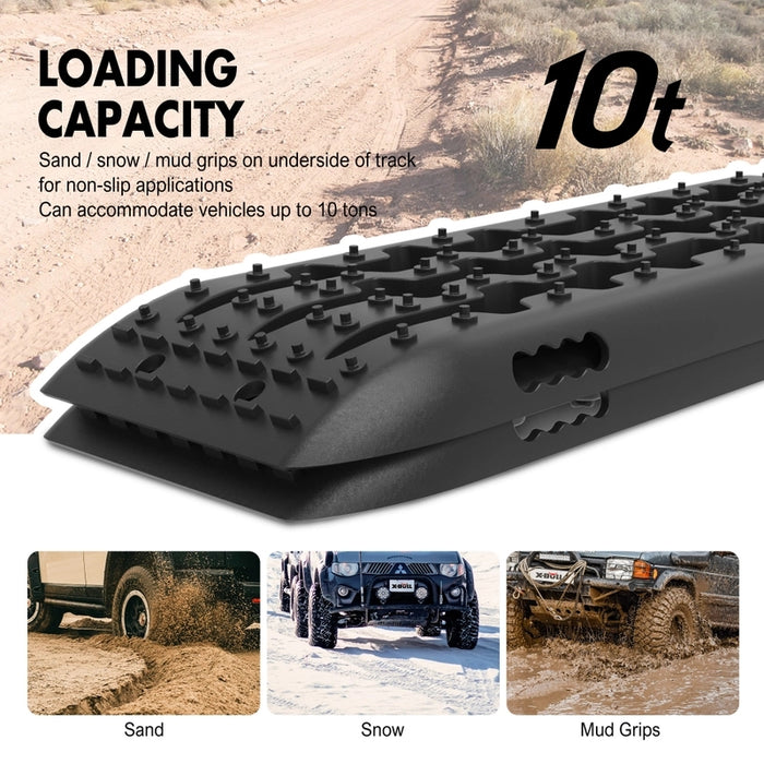 My Best Buy - X-BULL KIT1 Recovery track Board Traction Sand trucks strap mounting 4x4 Sand Snow Car BLACK