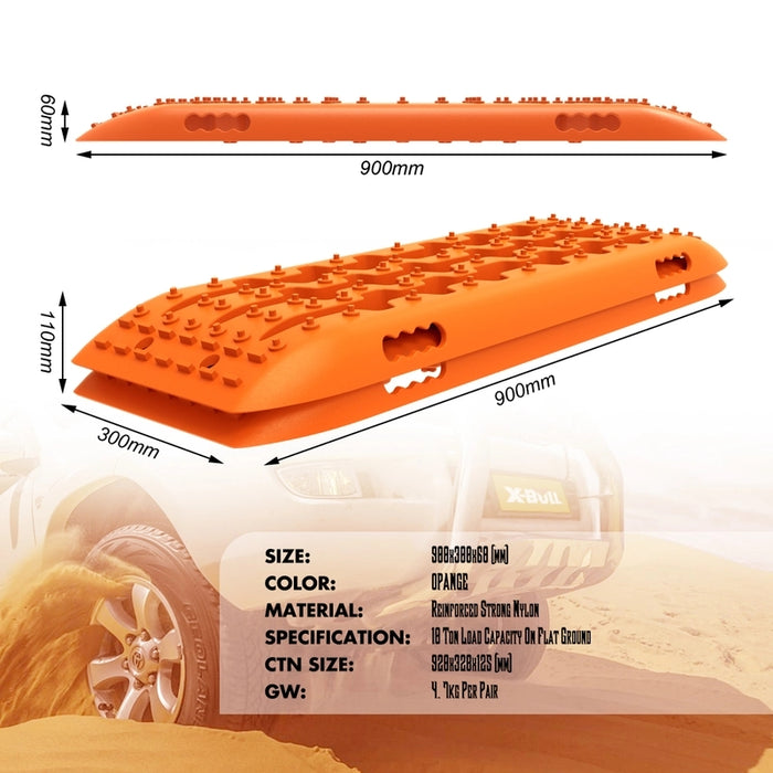 My Best Buy - X-BULL KIT1 Recovery track Board Traction Sand trucks strap mounting 4x4 Sand Snow Car ORANGE